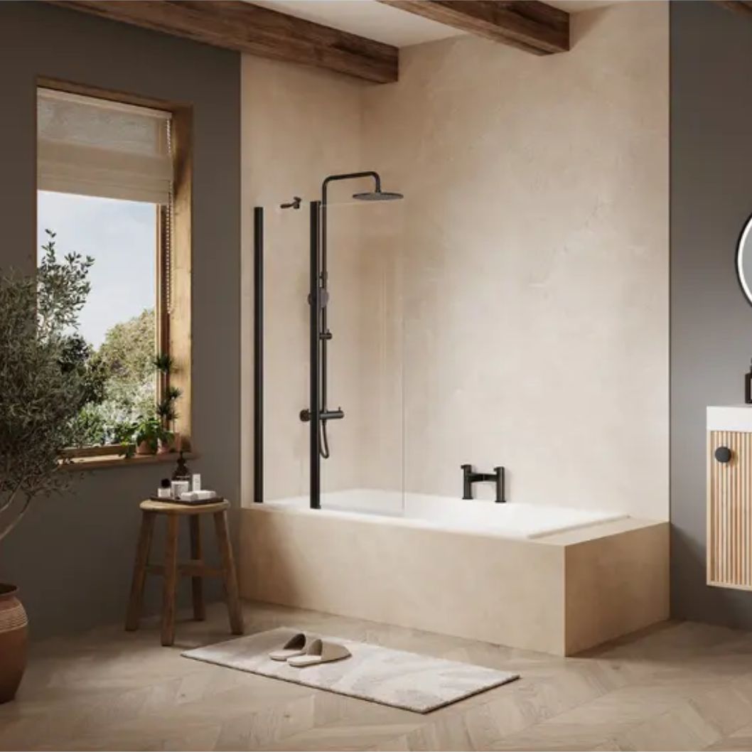 Merlyn Ionic 2 Panel Folding Square Bathscreen - JJ Building Materials