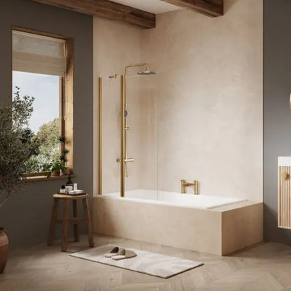 Merlyn Ionic 2 Panel Folding Square Bathscreen - JJ Building Materials