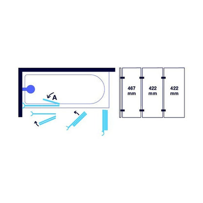 Merlyn Ionic 3 Panel Folding Bathscreen 1400 X 1500 - JJ Building Materials