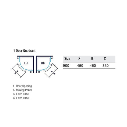 Merlyn Ionic Essence Framed 1 Door Offset Quadrant - JJ Building Materials