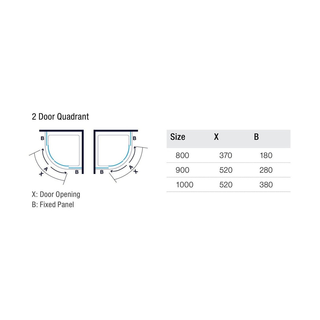 Merlyn Ionic Essence Framed 2 Door Quadrant - JJ Building Materials
