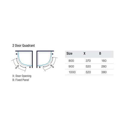 Merlyn Ionic Essence Framed 2 Door Quadrant - JJ Building Materials