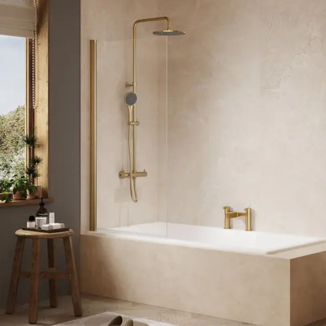 Merlyn Ionic Fixed Single Square Bath Screen - JJ Building Materials