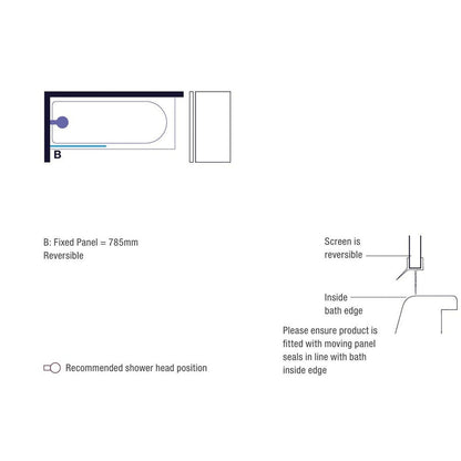 Merlyn Ionic Fixed Square Bathscreen - JJ Building Materials