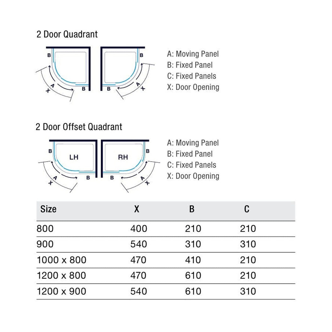 Merlyn Ionic Source 2 Door Offset Quadrant - JJ Building Materials