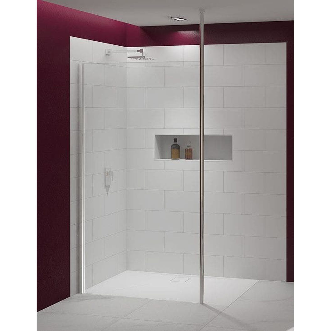 Merlyn Series 8 Wetroom Panel Including Bracing Bar + T-Piece - JJ Building Materials