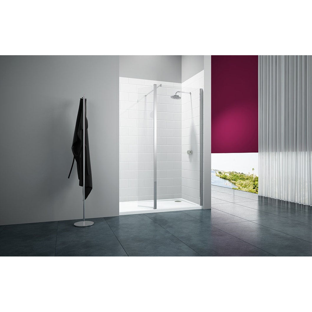Merlyn Series 8 Wetroom Panel Including Bracing Bar + T-Piece - JJ Building Materials