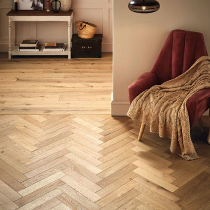 Nanzen Oak Block Brushed UV Oil Engineered Wood Flooring - 0.648m2 Pack Size | Parquet Range - JJ Building Materials