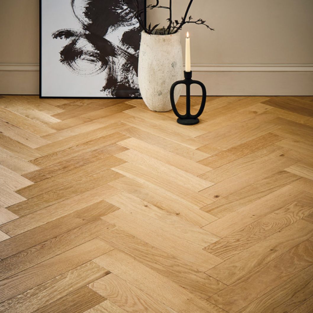 Nanzen Oak Block Brushed UV Oil Engineered Wood Flooring - 0.648m2 Pack Size | Parquet Range - JJ Building Materials