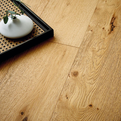 Nanzen Oak Plank Brushed UV Oil Engineered Wood Flooring - 2.17m2 Pack Size | Contemporary Range - JJ Building Materials
