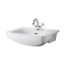 Hudson Reed Richmond 560mm Semi Recessed Basin (1 Tap Hole) Trad White Vitreous China 208x560x450mm