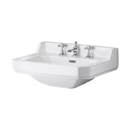 Hudson Reed Richmond 560mm Basin (3 Tap Hole) Trad White Vitreous China 266x560x450mm