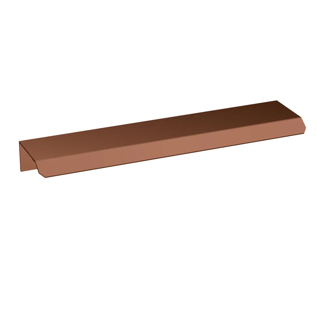 Nui 150mm Finger Pull Handle Contemporary Brushed Bronze Aluminium 17x150x36mm - JJ Building Materials