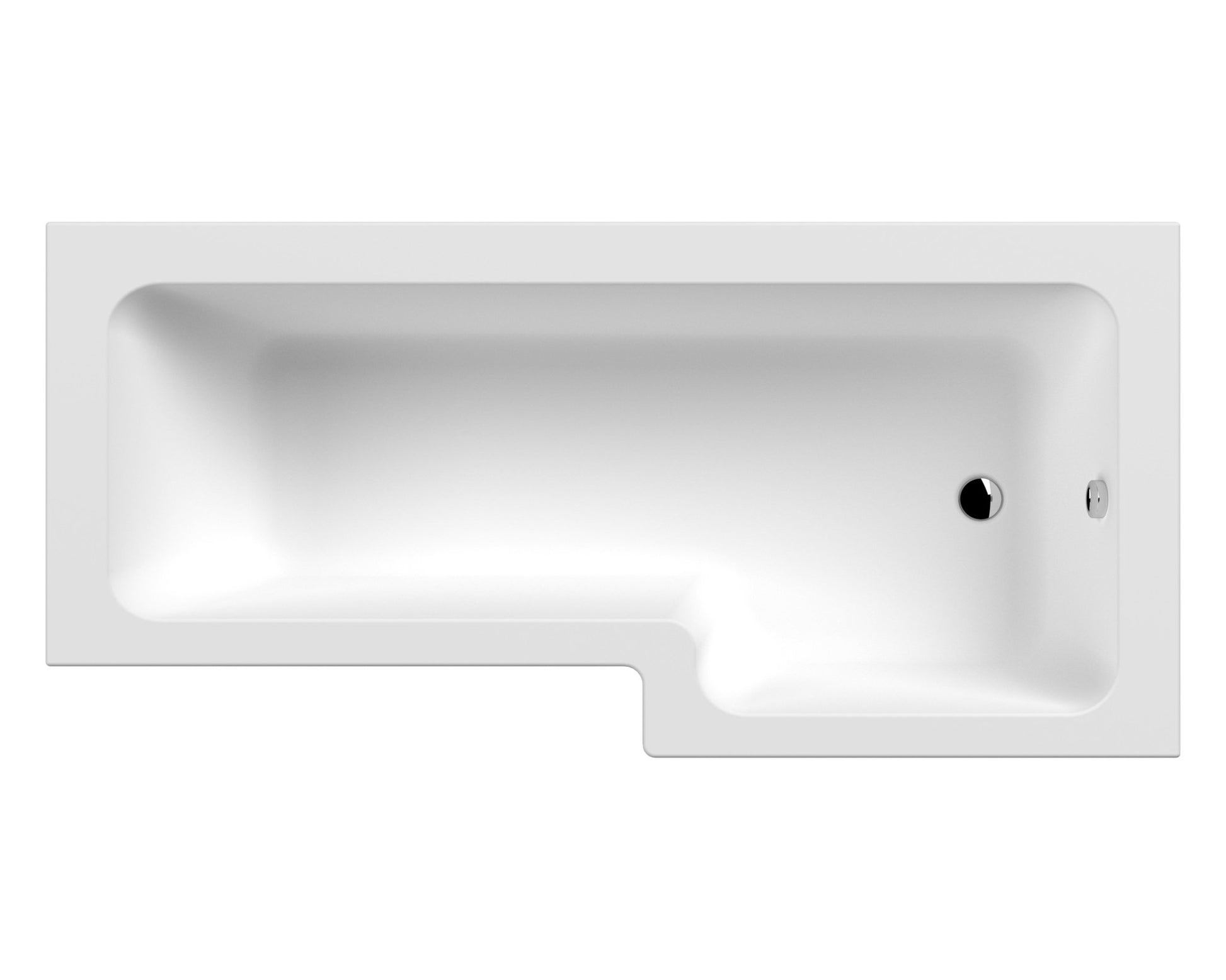 Nui 1800mm Right Hand Square Shower Bath Contemporary White Acrylic - JJ Building Materials