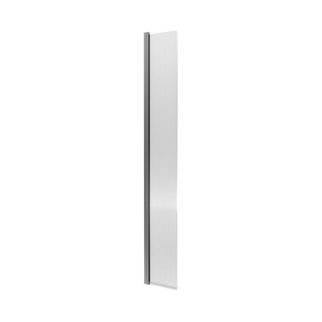 Nui 1850 X 300 X 8mm Fluted Hinged Screen Contemporary Brushed Pewter Aluminium 1850x322x27mm - JJ Building Materials