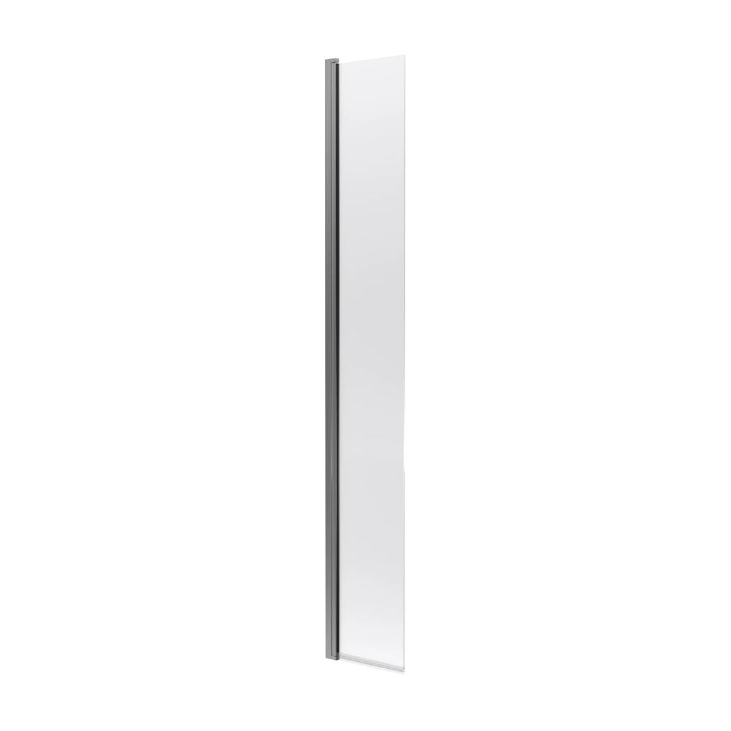 Nui 1850 X 300 X 8mm Hinged Return Screen Contemporary Brushed Pewter Aluminium 1850x322x27mm - JJ Building Materials
