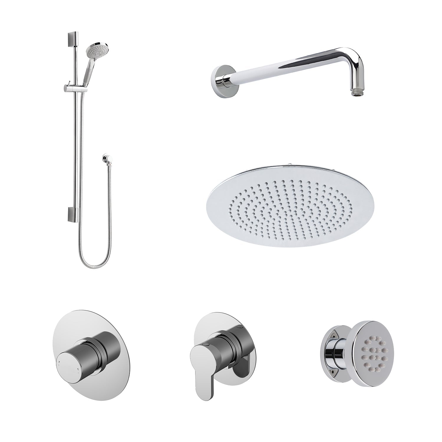Nui 3 Outlet Arvan Bundle With Stop Taps Contemporary Chrome Brass ABS - JJ Building Materials