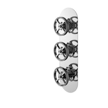 Nui 3 Outlet Valves Triple Valve With Diverter Traditional Chrome Brass ABS 280x95x143mm - JJ Building Materials