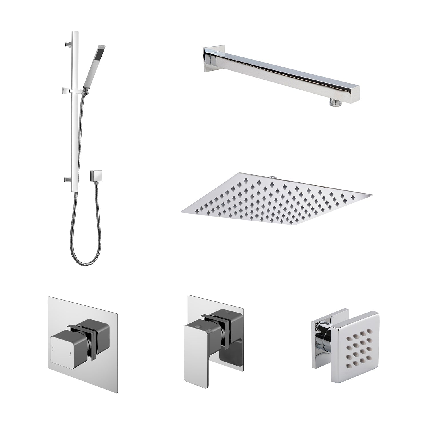 Nui 3 Outlet Windon Bundle With Stop Taps Contemporary Chrome Brass ABS - JJ Building Materials