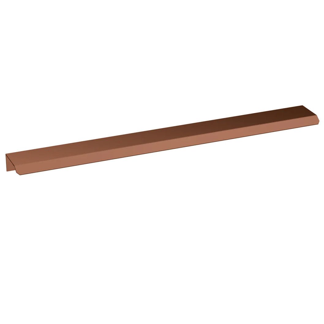Nui 300mm Finger Pull Handle Contemporary Brushed Bronze Aluminium 17x300x36mm - JJ Building Materials