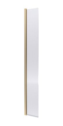 Nui 300mm Fluted Hinged Flipper Screen Contemporary Brushed Brass Aluminium 1850x322x27mm - JJ Building Materials