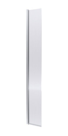 Nui 300mm Fluted Hinged Flipper Screen Contemporary Chrome Aluminium 1850x322x27mm - JJ Building Materials
