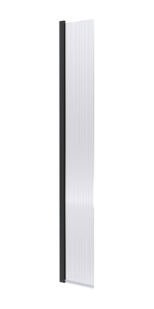 Nui 300mm Fluted Hinged Flipper Screen Contemporary Matt Black Aluminium 1850x322x27mm - JJ Building Materials