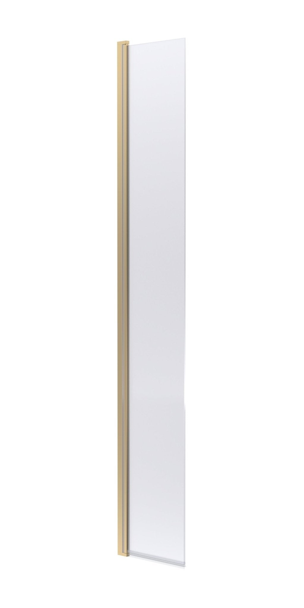 Nui 300mm Hinged Flipper Screen Contemporary Brushed Brass Aluminium 1850x322x27mm - JJ Building Materials