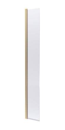 Nui 300mm Hinged Flipper Screen Contemporary Brushed Brass Aluminium 1850x322x27mm - JJ Building Materials