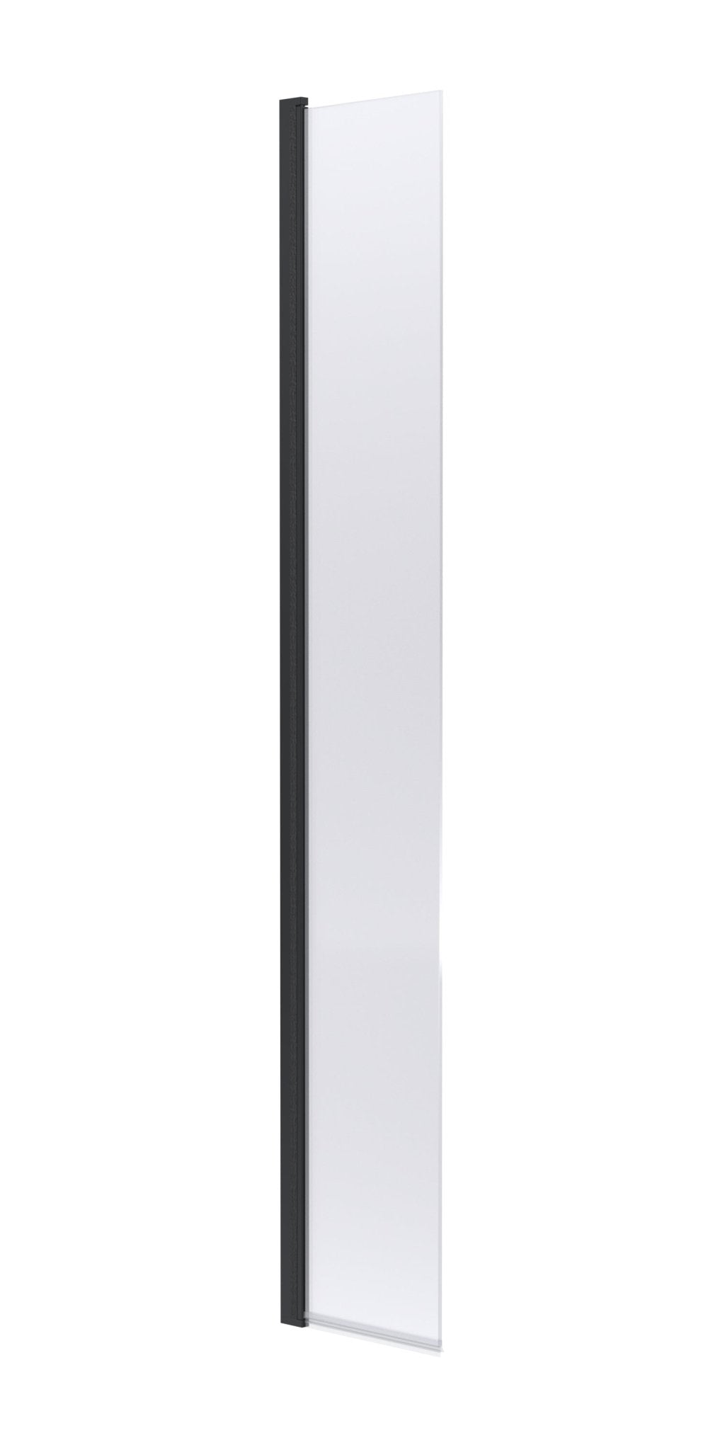 Nui 300mm Hinged Flipper Screen Contemporary Matt Black Aluminium 1850x322x27mm - JJ Building Materials