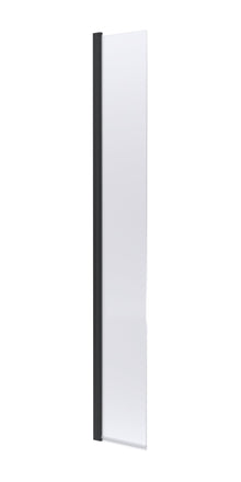 Nui 300mm Hinged Flipper Screen Contemporary Matt Black Aluminium 1850x322x27mm - JJ Building Materials