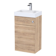 Nui 500mm Basin & Wc Unit Contemporary Bleached Oak MFC Textured Woodgrain 890x503x360mm - JJ Building Materials