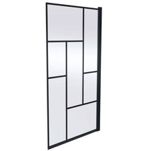 Nui ABStract Bath Screen Contemporary Matt Black Aluminium 1430x790x38mm - JJ Building Materials