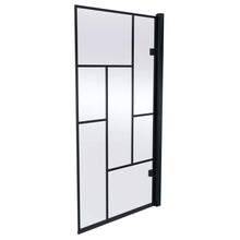 Nui ABStract Bath Screen Contemporary Matt Black Aluminium 1520x830x24mm - JJ Building Materials