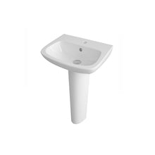 Nui Ambrose 450mm Basin & Pedestal Contemporary White Vitreous China 810x450x350mm - JJ Building Materials