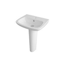 Nui Ambrose 500mm Basin & Pedestal Contemporary White Vitreous China 805x500x400mm - JJ Building Materials