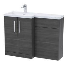 Nui Arno 1100mm Left Hand Combination Contemporary Anthracite Woodgrain MFC Textured Woodgrain 858x1105x390mm - JJ Building Materials