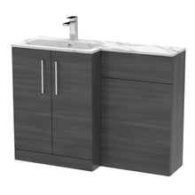 Nui Arno 1100mm Left Hand Combination Contemporary Anthracite Woodgrain MFC Textured Woodgrain,stone 858x1105x390mm - ARN513L - JJ Building Materials