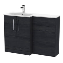 Nui Arno 1100mm Left Hand Combination Contemporary Charcoal Black MFC Textured Woodgrain,stone 858x1105x390mm - ARN612L - JJ Building Materials