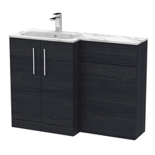Nui Arno 1100mm Left Hand Combination Contemporary Charcoal Black MFC Textured Woodgrain,stone 858x1105x390mm - ARN613L - JJ Building Materials