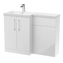 Nui Arno 1100mm Left Hand Combination Contemporary Gloss White MFC Painted Gloss 858x1105x390mm - JJ Building Materials