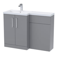 Nui Arno 1100mm Left Hand Combination Contemporary Satin Grey MFC Painted Matt 858x1105x390mm - JJ Building Materials