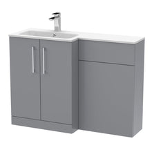 Nui Arno 1100mm Left Hand Combination Contemporary Satin Grey MFC Painted Matt,stone 858x1105x390mm - ARN2212L - JJ Building Materials