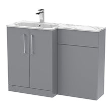 Nui Arno 1100mm Left Hand Combination Contemporary Satin Grey MFC Painted Matt,stone 858x1105x390mm - ARN2213L - JJ Building Materials