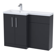 Nui Arno 1100mm Left Hand Combination Contemporary Soft Black MFC Painted Matt 858x1105x390mm - JJ Building Materials