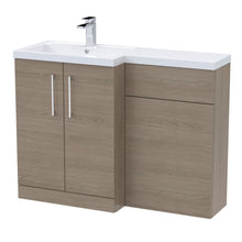 Nui Arno 1100mm Left Hand Combination Contemporary Solace Oak MFC Textured Woodgrain 858x1105x390mm - JJ Building Materials