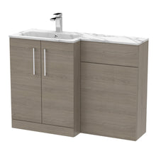 Nui Arno 1100mm Left Hand Combination Contemporary Solace Oak MFC Textured Woodgrain,stone 858x1105x390mm - ARN2513L - JJ Building Materials