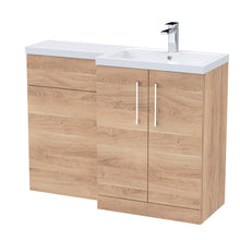 Nui Arno 1100mm Right Hand Combination Contemporary Bleached Oak MFC Textured Woodgrain 858x1105x390mm - JJ Building Materials