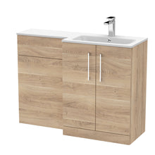 Nui Arno 1100mm Right Hand Combination Contemporary Bleached Oak MFC Textured Woodgrain,stone 858x1105x390mm - ARN3012R - JJ Building Materials