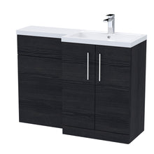 Nui Arno 1100mm Right Hand Combination Contemporary Charcoal Black MFC Textured Woodgrain 858x1105x390mm - JJ Building Materials